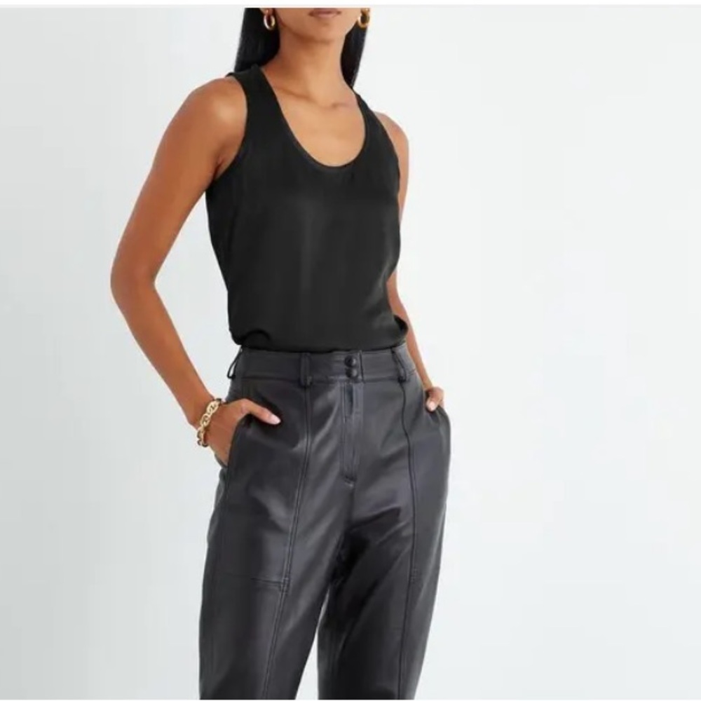 Iris & Ink Black Silk Organic Tank Sz 10